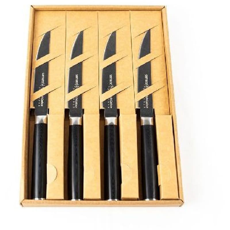 SAMURA Μαχαίρια Κρέατος Samura Mo-v Stonewash από Ανοξείδωτο Ατσάλι 13.8 cm 4 Τμχ - Μαύρα