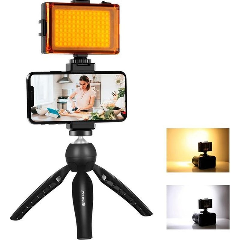 PULUZ Puluz Vk-02 Vlogger Kit Τρίποδο Με Βάση Κινητού Και Προβολέα Led