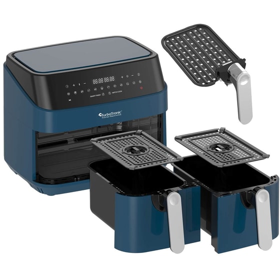 Φριτέζα Αέρος TURBOTRONIC TT-DAF5 με Διπλό Αποσπώμενο Κάδο 1600 W 9 L Μπλε image 3