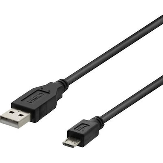 Καλώδιο Φόρτισης Deltaco USB-A σε Micro USB 1m - Μαύρο image 0