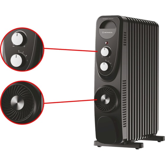 MORRIS MHR-20028 PTC Καλοριφέρ Λαδιού 2500W Μαύρο image 1