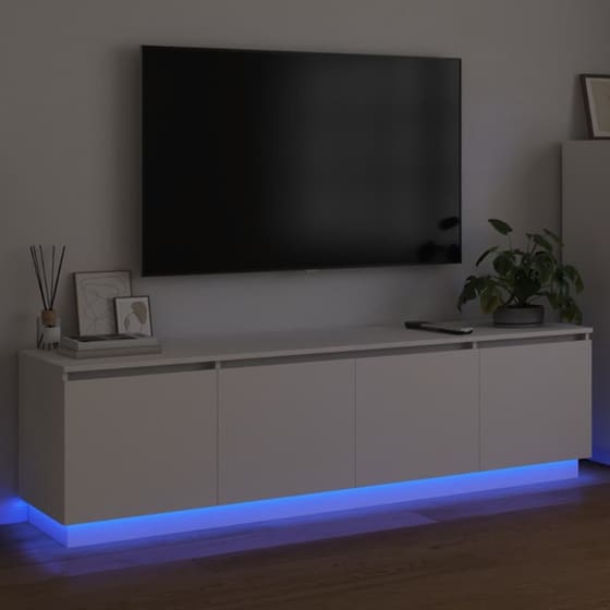 Έπιπλο Τηλεόρασης VidaXL με LED 180 x 38 x 49 cm - Λευκό image 4