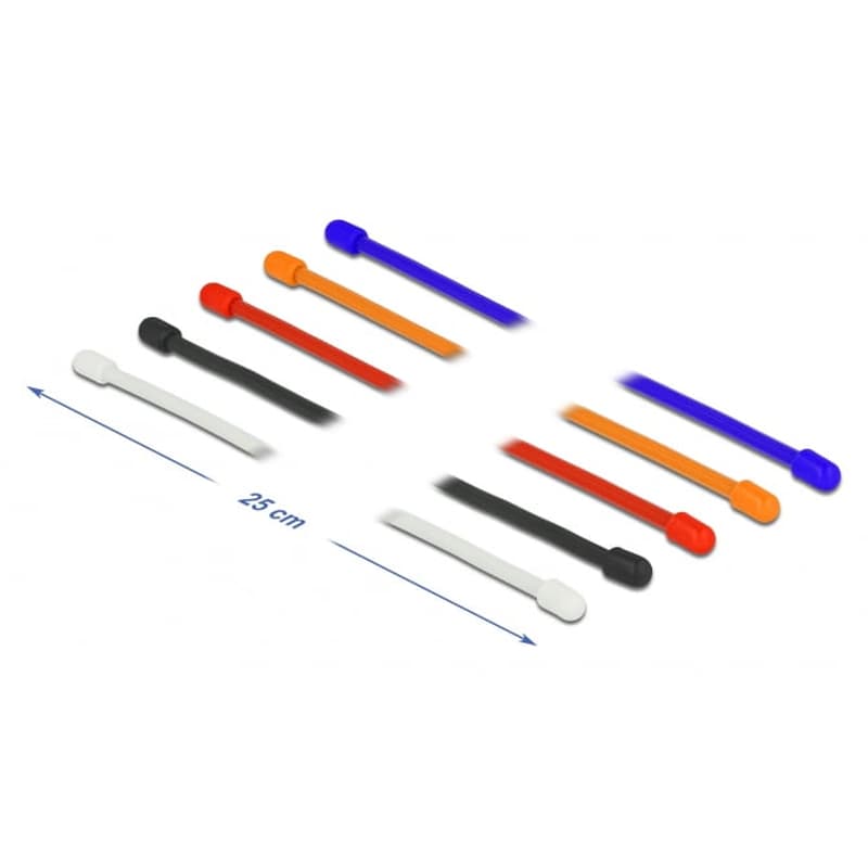 Delock Δεματικά Καλωδίων 18972, Εύκαμπτα, 250x4mm, Χρωματιστά, 10τμχ