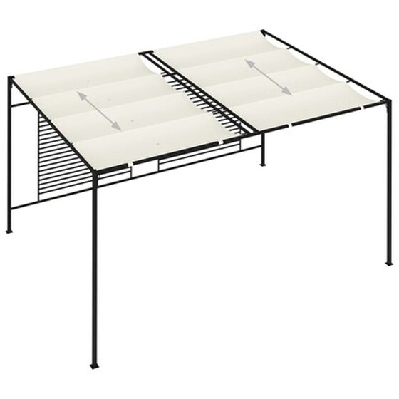Vidaxl Πέργκολα Με Πτυσσόμενη Οροφή Κρεμ 3 X 4 X 2,3 Μ. 180 Γρ./μ² image 5