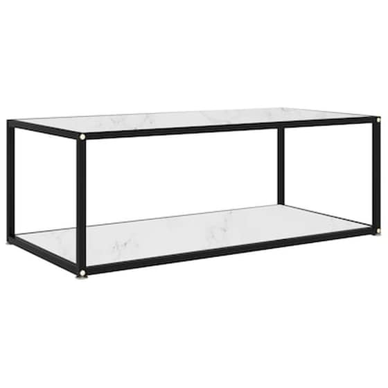 Τραπεζάκι Σαλονιού VidaXL από Ψημένο Γυαλί 100x50x35cm - Λευκό image 0