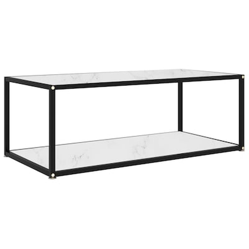 Τραπεζάκι Σαλονιού VidaXL από Ψημένο Γυαλί 100x50x35cm - Λευκό