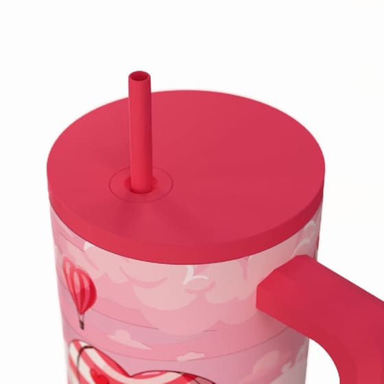 Κούπα Θερμός Με Λαβή & Καλαμάκι Estia Save The Aegean Tumbler Love Ascend 900ml image 1