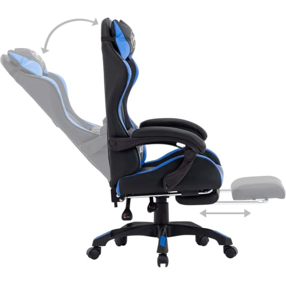 Καρέκλα Gaming VidaXL από Τεχνητό Δέρμα - Μαύρη/Μπλε image 4