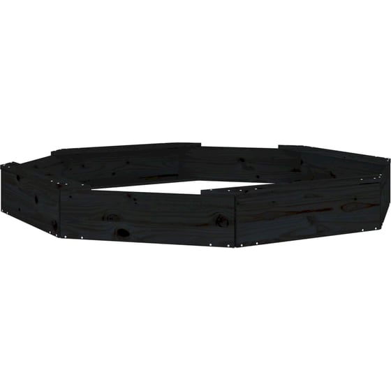 VidaXL Αμμοδόχος με Καθίσματα Οκτάγωνη 159.5x159.5x20cm Ξύλινη - Μαύρο image 5