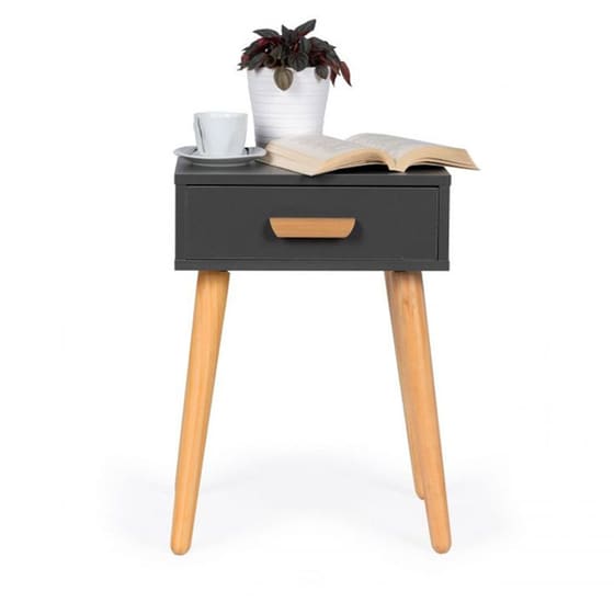 Κομοδίνο με Συρτάρι Modernhome Wyj-085-grey 46x36x58 cm - Γκρι image 2