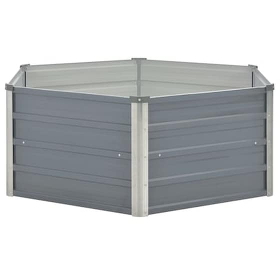 Vidaxl Ζαρντινιέρα Ψηλή Γκρι 129 X 129 X 46 Εκ. Γαλβανισμένος Χάλυβας image 3