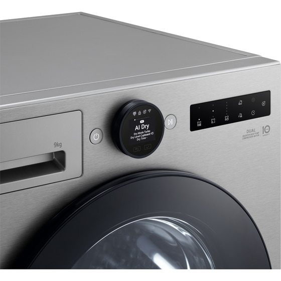 LG RHX7009TSB 9 kg με Αντλία Θερμότητας Ασημί Στεγνωτήριο Ρούχων image 12