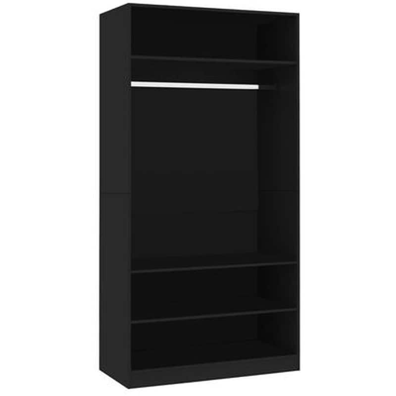 VIDAXL Μονόφυλλη Ντουλάπα Vidaxl από Μοριοσανίδα 100x50x200cm - Μαύρο