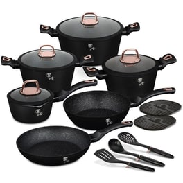 Σετ Μαγειρικά Σκεύη BERLINGER BH-8234N 15 τμχ Μαύρο