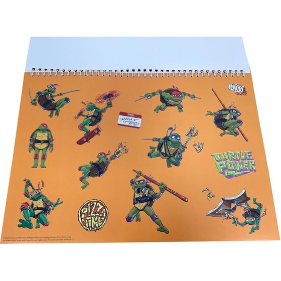 Μπλοκ Ζωγραφικής Gim 23x33 με Αυτοκόλλητα Ninja Turtles 40 Φύλλων image 2