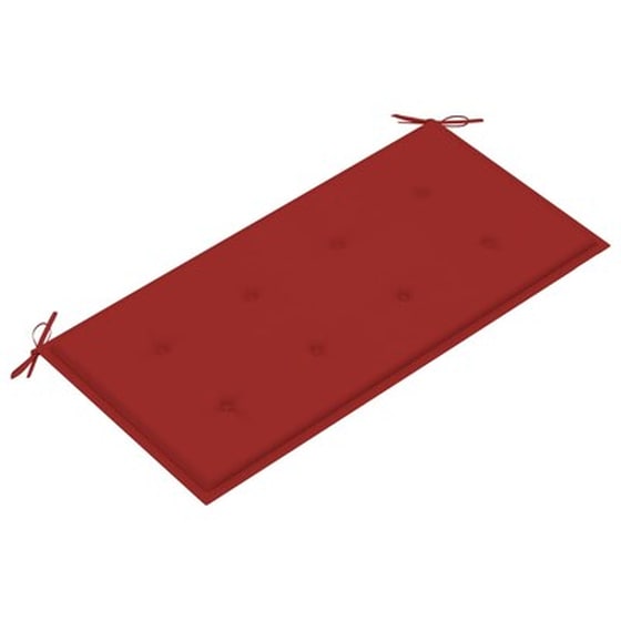 Παγκάκι Κήπου VidaXL με Μαξιλάρι 112x55x94 cm από Μασίφ Ξύλο Teak - Κόκκινο image 5
