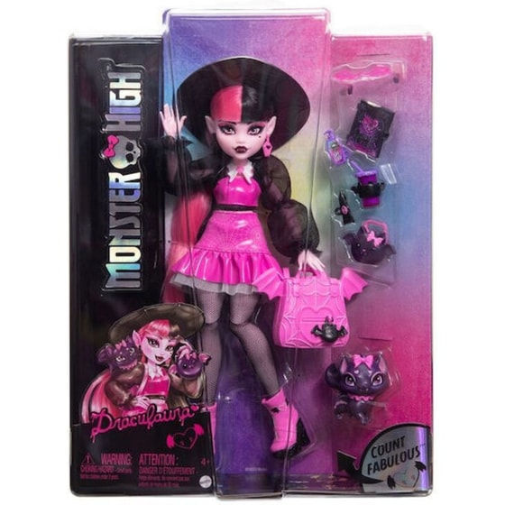Κούκλα Mattel Monster High Ντρακουλόρα Με Ζωάκι Και Αξεσουάρ image 0