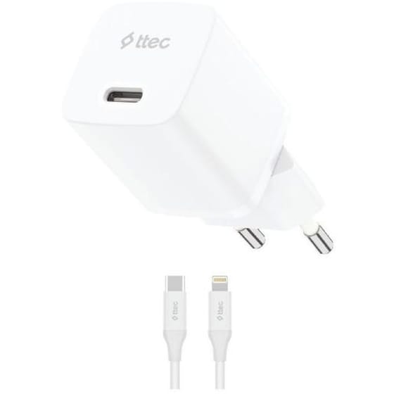 Φορτιστής Πρίζας Ttec 2SCG30LB 30W με Καλώδιο USB-C σε Lightning - White image 0