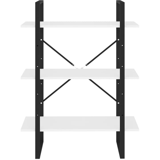 Βιβλιοθήκη VidaXL από Μοριοσανίδα 80x30x105 cm - Λευκό/Μαύρο image 2