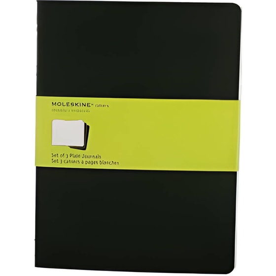 Σημειωματάριο Moleskine Journal Cahier Plain Μαύρο XL (3 Τεμάχια) image 0