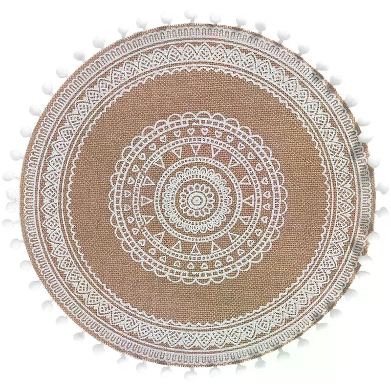 Σουπλά Spitishop Renata Ψάθινο 38cm - Μπεζ/Λευκό SPITISHOP