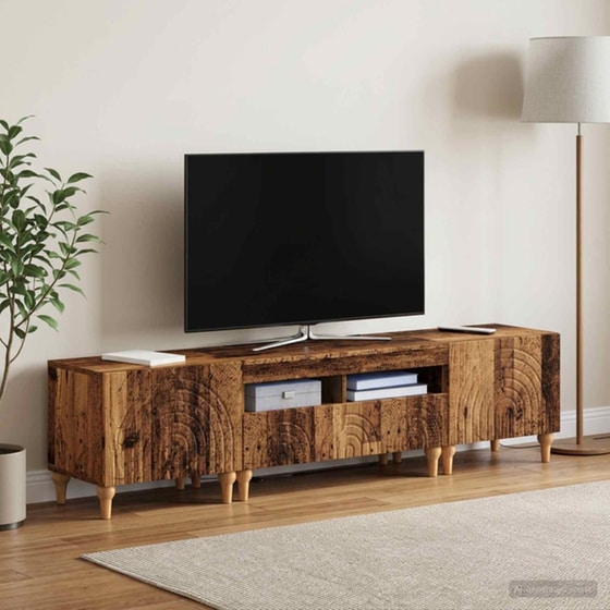 Έπιπλο Τηλεόρασης VidaXL με LED 3 τμχ 178 x 35 x 43 cm - Παλαιωμένο Ξύλο image 1