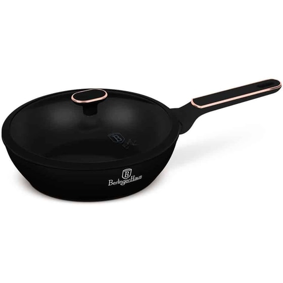 Αντικολλητικό Βαθύ Τηγάνι με Καπάκι BERLINGER HAUS Black Rose Collection BH-8352 24 cm Μαύρο image 0