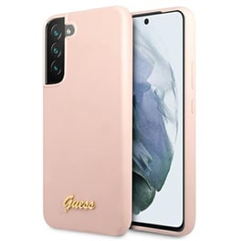 Θήκη Samsung Galaxy S22+ - Guess Silicone Script Metal Logo - Pink