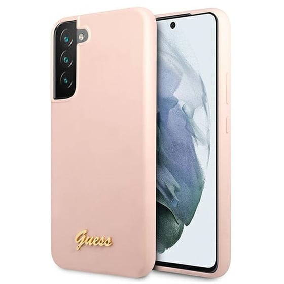 Θήκη Samsung Galaxy S22+ - Guess Silicone Script Metal Logo - Pink image 0
