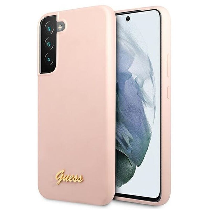 Θήκη Samsung Galaxy S22+ - Guess Silicone Script Metal Logo - Pink