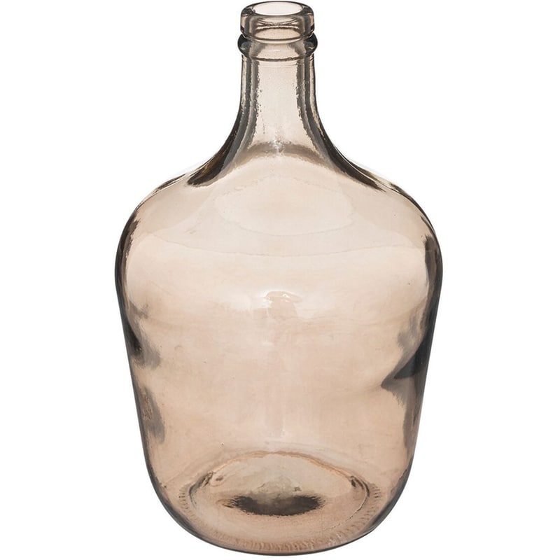 Διακοσμητικό Βάζο Spitishop Μπουκάλι Γυάλινο 18x30cm - Μπεζ