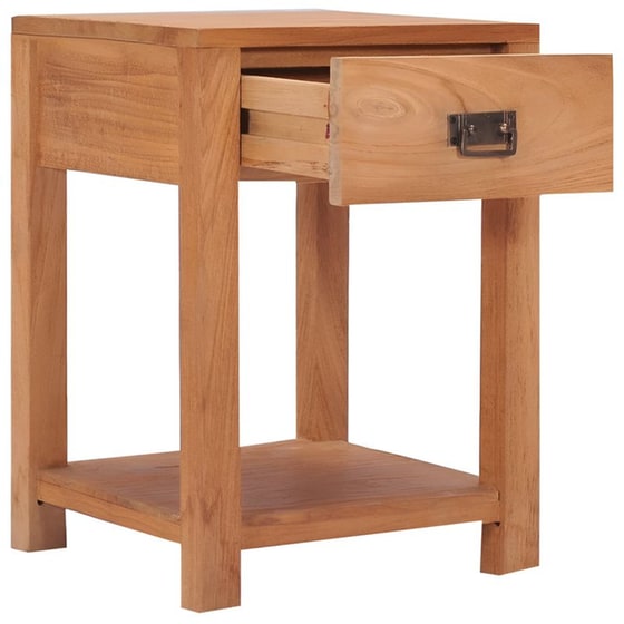 Κομοδίνο Vidaxl Από Μασίφ Ξύλο Teak 35x35x50 cm - Καφέ image 2