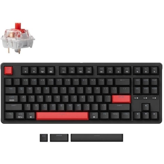 Keychron C3P-H1 Gaming Πληκτρολόγιο με Custom Red Διακόπτες Hot Swappable (US) image 0