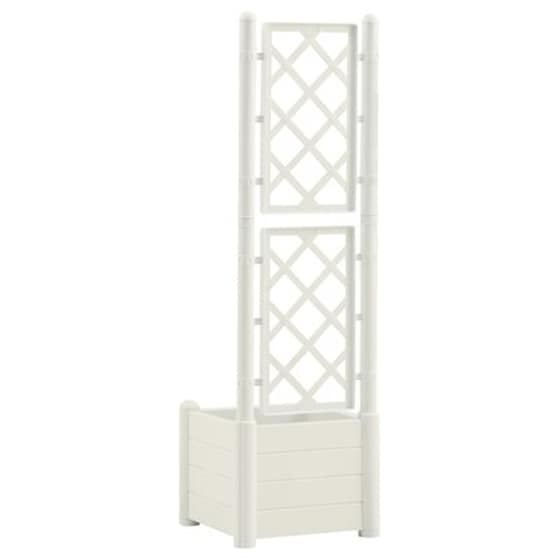 Vidaxl Ζαρντινιέρα Κήπου Με Καφασωτό Λευκή 43x43x142 Εκ Πολυπροπυλένιο image 5