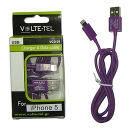 Καλώδιο δεδομένων Volte-tel Vcd01 Usb to Lightning 1m - Purple