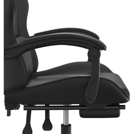 Καρέκλα Gaming VIDAXL 349563 με Υποπόδιο από Τεχνητό Δέρμα - Μαύρη image 4