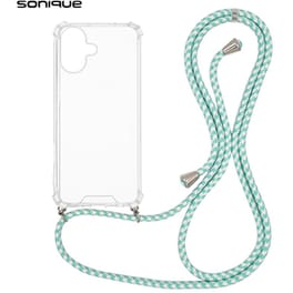 Θήκη Apple iPhone 16 - Sonique Armor Clear Θήκη Σιλικόνης με Κορδόνι - Rainbow Βεραμάν