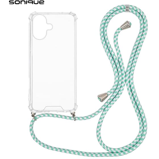 Θήκη Apple iPhone 16 - Sonique Armor Clear Θήκη Σιλικόνης με Κορδόνι - Rainbow Βεραμάν image 0