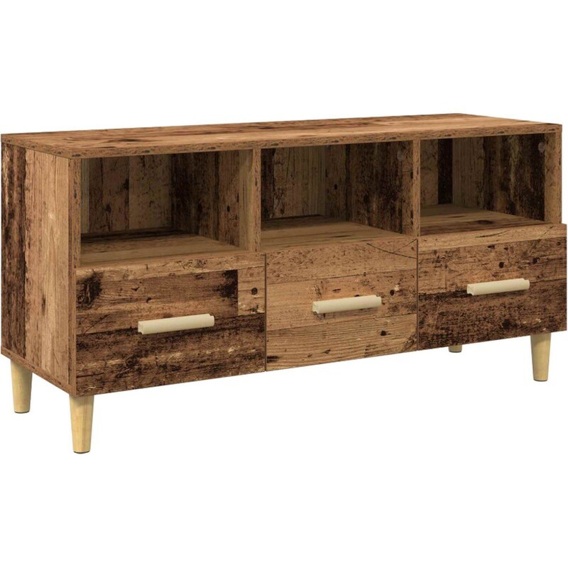 Έπιπλο Τηλεόρασης VidaXL 102 x 36 x 50 cm - Παλαιωμένο Ξύλο