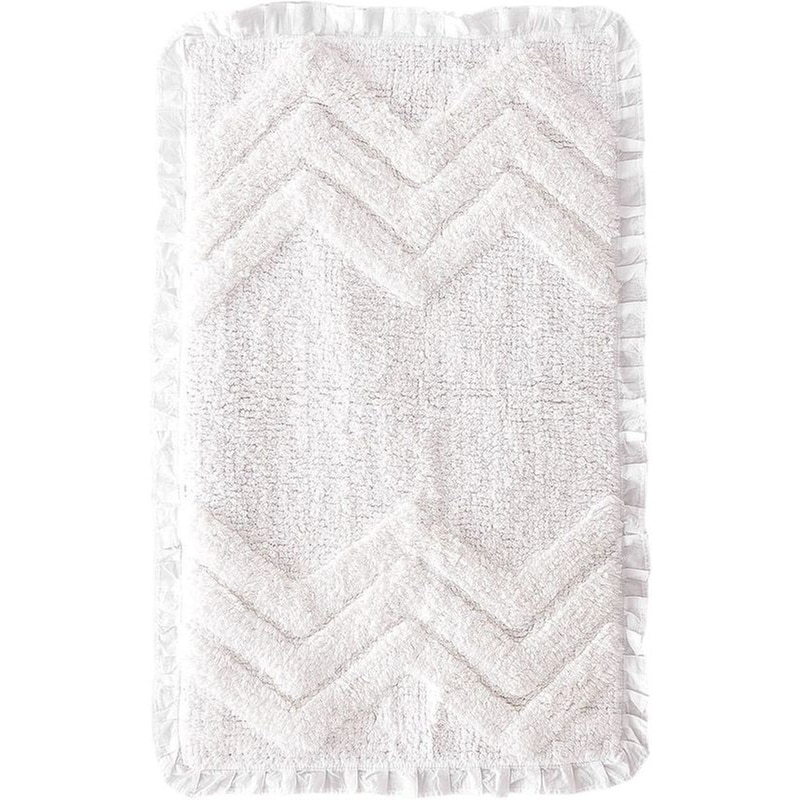 RYTHMOS HOME Πατάκι Μπάνιου Rythmos Darius Ορθογώνιο από Βαμβάκι 60x90 cm - Λευκό