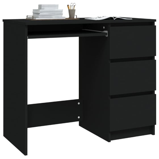 Γραφείο με Συρτάρια VidaXL από Μοριοσανίδα 90x45cm - Μαύρο image 5
