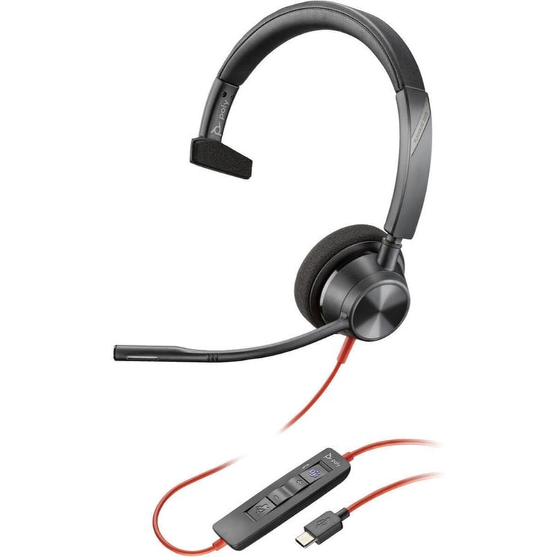 POLY Ενσύρματα Ακουστικά με Μικρόφωνο Poly Blackwire 3310 - Μαύρο