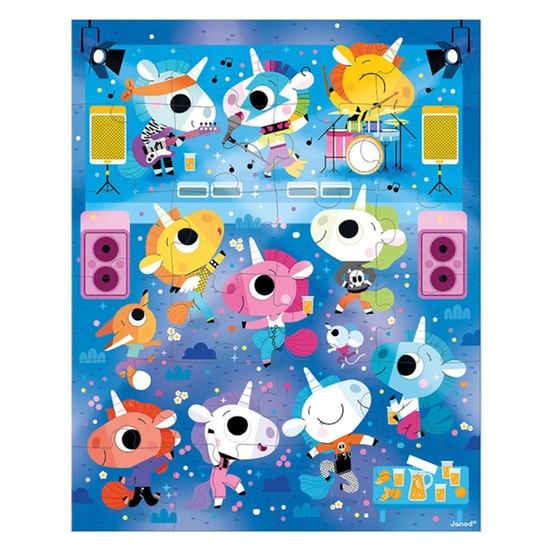 Παιδικό Παζλ Ροκ Συναυλία Μονόκερων Janod (24 Κομμάτια) image 1