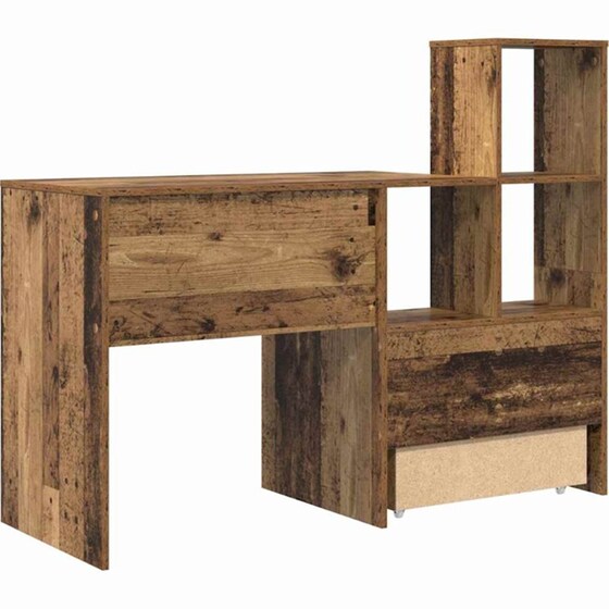 Γραφείο VidaXL από Επεξεργασμένο Ξύλο 131,5x50x106,5 cm - Παλιό Ξύλο image 5