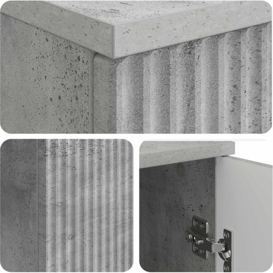 Γραφείο VidaXL με Ράφι και Πόρτα 142,5x50x75 cm - Γκρι Σκυροδέματος image 3