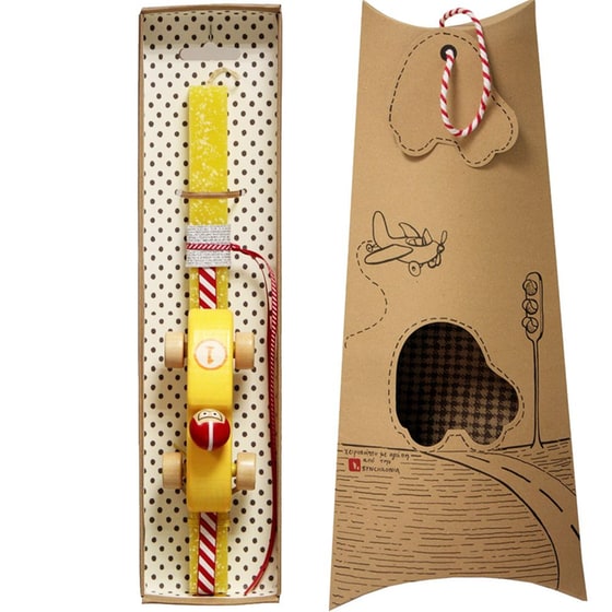 Λαμπάδα SYNCHRONIA 30 εκ. Αγωνιστικό Ξύλινο - Κίτρινο image 0