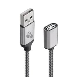 Καλώδιο δεδομένων Powertech Καλώδιο Usb (m) Σε Usb (f), Prime, 480mbps, 1.5m, Γκρι