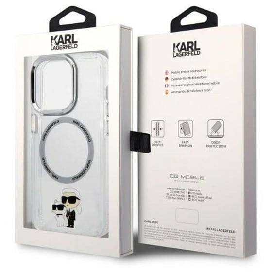 Θήκη Karl Lagerfeld iPhone 14 Pro - Karl Lagerfeld Iml Nft Back Cover Hard Case Karl & Choupette - Clear/Grey image 3