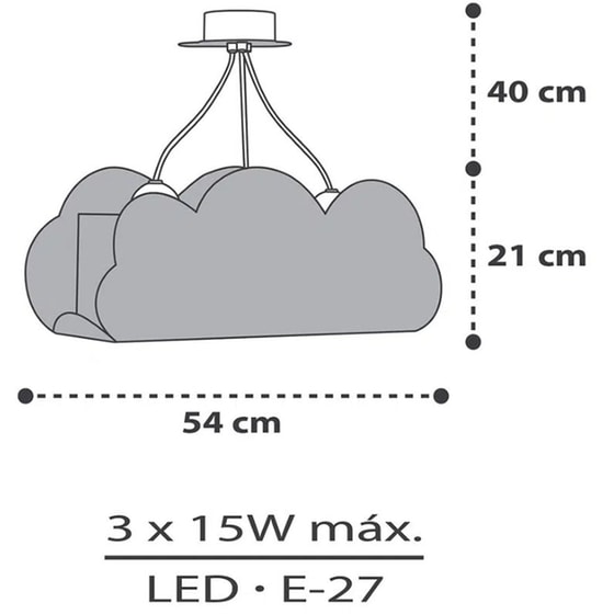 Παιδικό Φωτιστικό Οροφής Ango Clouds 41410E - Γκρι image 4