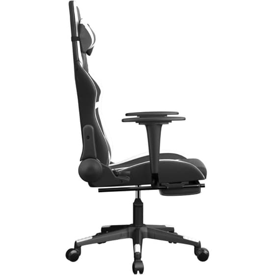 Καρέκλα Gaming VIDAXL 345439 με Υποπόδιο από Τεχνητό Δέρμα - Μαύρη image 1